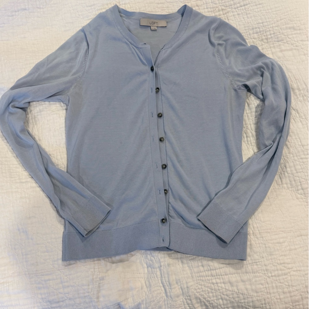 Anne Taylor LOFT Blue cardigan sweater